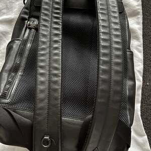 COACH Men's League Flap Backpack in Smooth Black Calf Leather